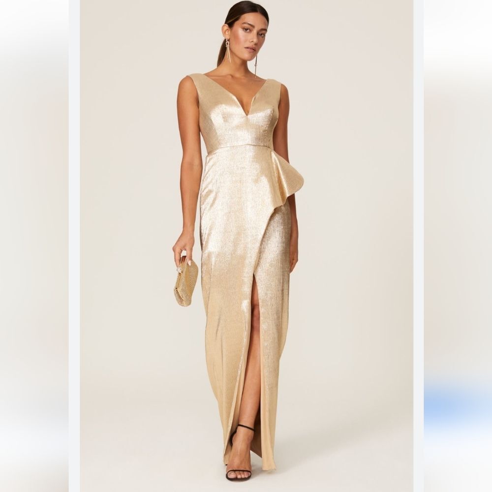 Black Halo Hendricks Gold Gown Size 2